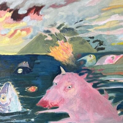 Marauding Seahog Surfaces Among Other Creatures Before an Apparition of Silbury Hill © Sheena Vallely