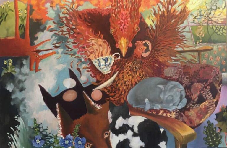The fox, the eggs, the cats and the hen © Sheena Vallely
